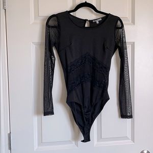 Black body suite with lace detail
